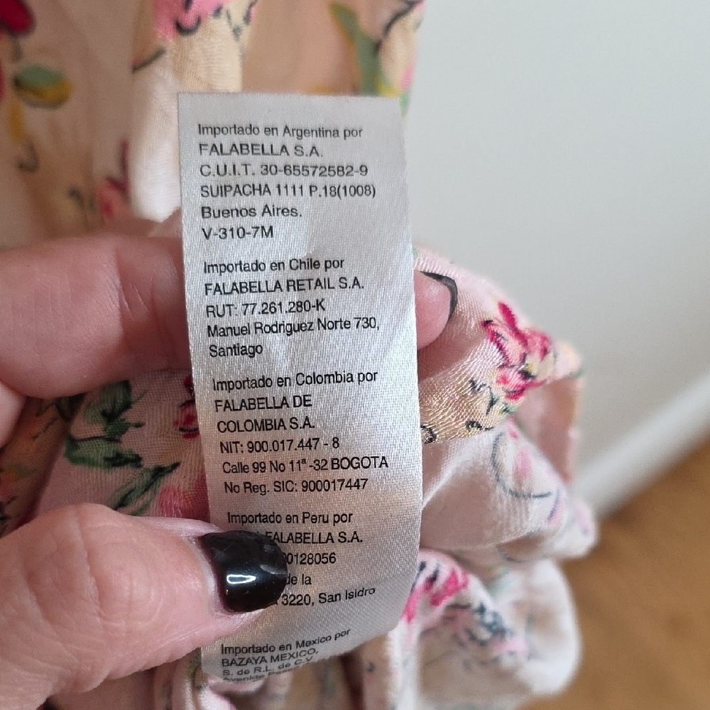 Floral Pink and Cream Women's Dress - Picture 8 of 9